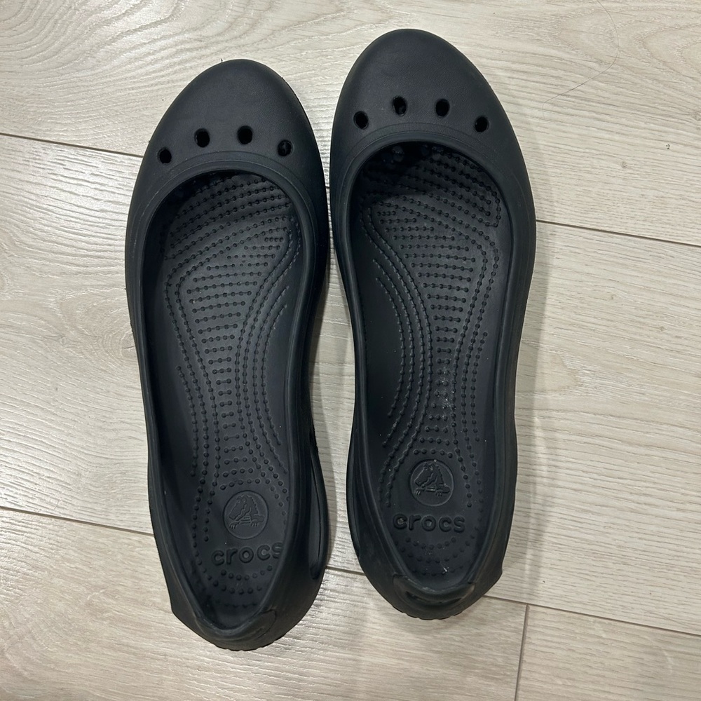 Women’s black slip on Crocs size 10